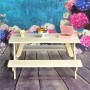 LARGE WOODEN PICNIC TABLE AND BENCH FOR BARBIE FASHION ROYALTY BLYTHE PULLIP MOMOKO MONSTER HIGH DOLLHOUSE DIORAMA 1/6