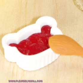 STRAWBERRY COMPOTE MINIATURE BJD BARBIE FASHION ROYALTY BLYTHE PULLIP LATI YELLOW PUKIFEE DIORAMAS DOLLHOUSE 1/6