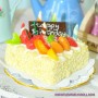 HAPPY BIRTHDAY LEMON FRUITS CAKE MINIATURE LATI YELLOW BARBIE FASHION ROYALTY BLYTHE PULLIP PUKIFEE DIORAMA 1:6