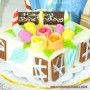 HAPPY BIRTHDAY VANILLE FRUITS CAKE MINIATURE LATI YELLOW BARBIE FASHION ROYALTY BLYTHE PULLIP PUKIFEE DIORAMA 1:6
