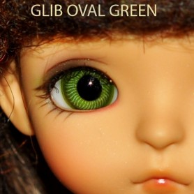 GREEN CLASSIC OVAL GLASS EYES 12 MM FOR DOLL BJD BALL JOINTED DOLL LATI YELLOW
