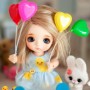 LOVELY HEART BALOON FOR YOUR BJD DOLL LATI YELLOW PUKIFEE BLYTHE BARBIE PULLIP
