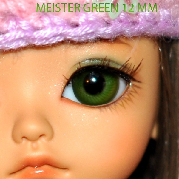Yeux De Poupée Ancienne En Verre Soufflé à La Bouche (vert Clair, 18 Mm) - Neufs