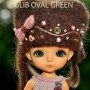 GREEN CLASSIC OVAL GLASS EYES 10 MM FOR DOLL BJD BALL JOINTED DOLL LATI YELLOW