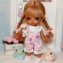 LOVELY SHOES POMPOM BLUE FOR BJD LATI WHITE AND OTHER SMALL DOLLS