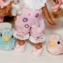 LOVELY SHOES POMPOM BLUE FOR BJD LATI WHITE AND OTHER SMALL DOLLS