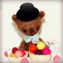 MINIATURE BLACK HAT FOR BEARS OR SMALL DOLLS 1:12