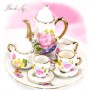 TEA OR COFFEE SET MINIATURE VINTAGE SHABBY CHIC FOR BARBIE FASHION ROYALTY SYBARITE TONNER BJD ... DOLL
