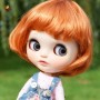 FOX RED BOB DOLL WIG 10-11 HOT PINK FOR BLYTHE AND NEO BLYTHE DOLLS