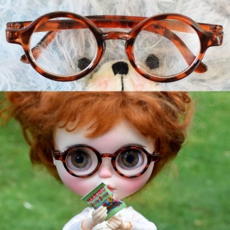 Round Frame Clair Lentille Eyewear Lunettes pour 12" Blythe Dolls Accessoire DSUK 