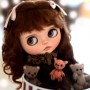 PERRUQUE WIG MOHAIR JOSEPHINE BROWN POUR POUPEES BLYTHE & NEO BLYTHE 10-11