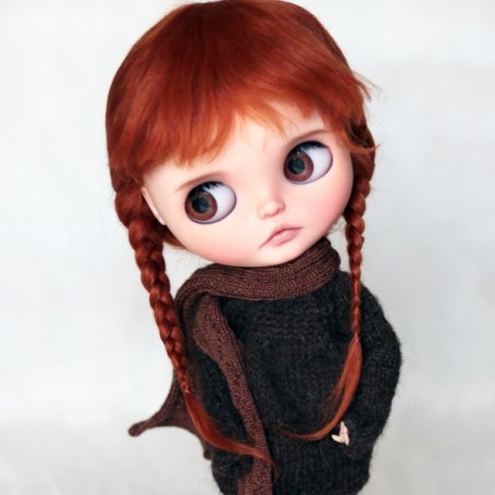 Perruque Mohair brune à nattes pour InMotion Girl Ruby Red
