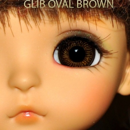 YEUX GLIB EN VERRE BROWN OVAL CLASSIC REALISTIC DOLL EYES 14 mm BJD BALL JOINTED DOLL LATI YELLOW IPLEHOUSE MSD
