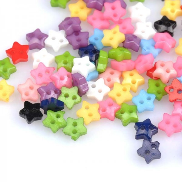 10 TINY JAPANESE STAR BUTTONS 5 MM DOLL SEWING SWEATER PANTS DRESS