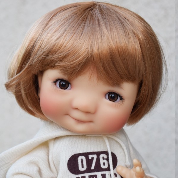 1/3 8-9-10 20-22cm Bjd Pullip Doll Long Wig Hair Curly Tips Wavy Soft Milk Blond 