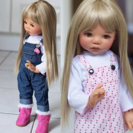 PERRUQUE MONIQUE WIG PEGGY BLOND 12/13 POUR POUPÉE BJD MEADOWDOLLS SAFFI BAILEY SYLVIA-SCARLET 18" DOLLS ETC...