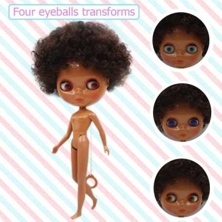 New Factory 12"Neo Blythe RBL Movable Joint Tanned Skin doll without hair 9 hand 