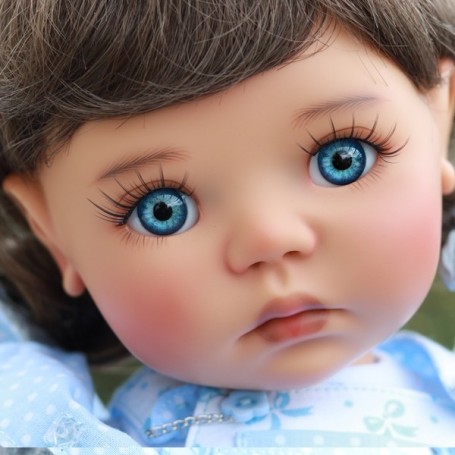 Yeux De Poupée Ancienne En Verre Soufflé à La Bouche - Bleu Azur 15mm (Azur Blue)