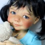 OVAL REAL BABY BLUE 18 mm GLASS EYES FOR DOLL BJD BALL JOINTED DOLL MY MEADOWS SAFFI BAILEY
