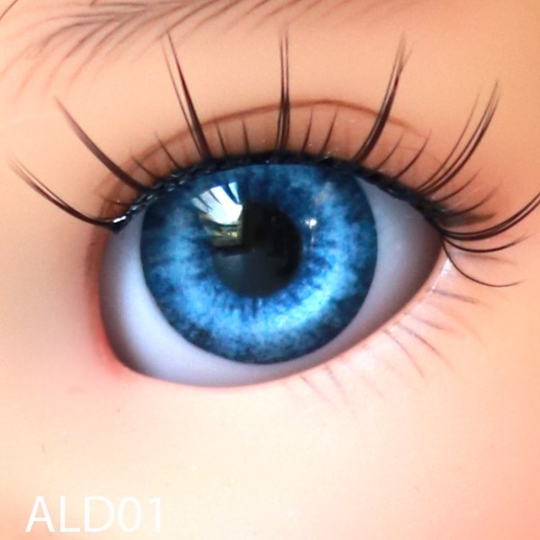 Yeux Poupée Ancienne Bleu Azur 14mm Azur Blue Mouth Blown Eyes Antique Doll