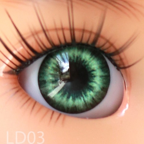 Yeux poupée ancienne Vert 20mm Green mouth blown eyes antique doll