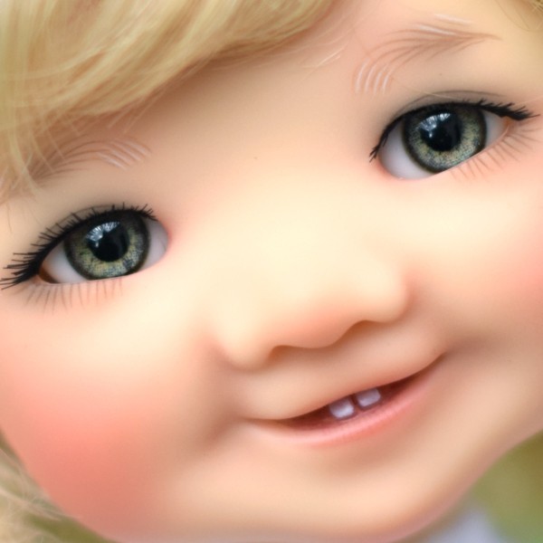Yeux sulfure poupée ancienne bleu 18 mm blue paper weight eyes for