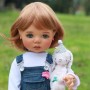PERRUQUE MONIQUE DOLL WIG BOB DORIS ROUX CARROT 12.13 POUPÉE BJD MEADOWDOLLS 18" DOLLS ETC...