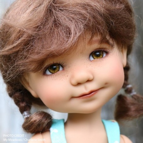 YEUX EN VERRE OVAL REAL HAZEL B NOISETTE 18 Mm GLASS EYES POUR POUPÉE BJD BALL JOINTED DOLL MY Meadows Saffi Bailey