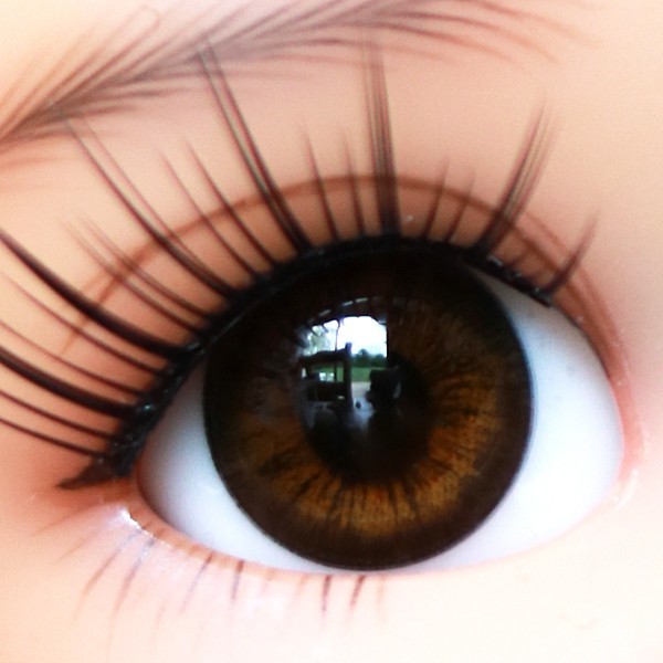 new 16MM Glass BJD Eyes for Reborn OOAK Pullip BJD Doll Brown Iris with texture 