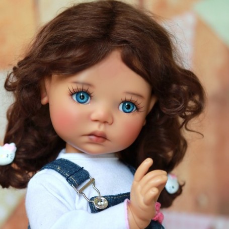 Yeux  poupée ancienne bleu Azur 14mm Azur Blue mouth blown eyes antique doll 