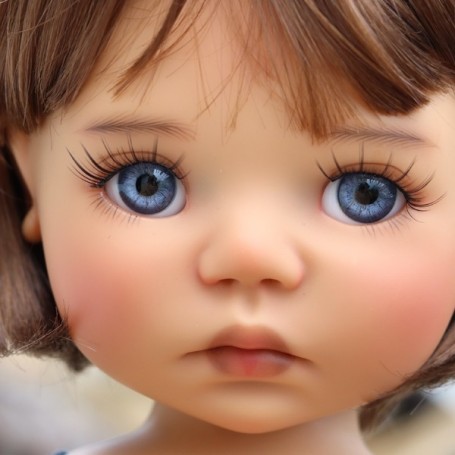 YEUX EN VERRE OVAL REAL OCEAN BLUE 12 mm GLASS EYES POUPÉE BJD LATI YELLOW MY