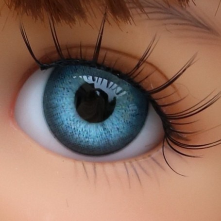 Yeux poupée ancienne bleu azur 13 azur Blue outh blown eyes antique
