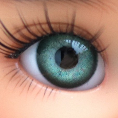 OVAL REAL GREEN GREY 12 mm GLASS EYES FOR DOLL BJD LATI YELLOW MY MEADOWS GIGI BAILEY PATTI ...