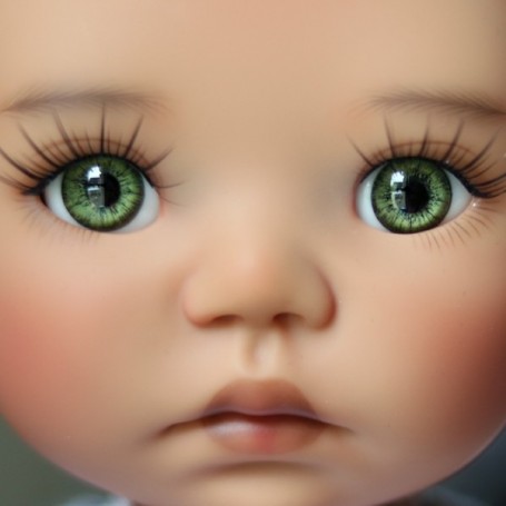 Yeux De Poupée Ancienne – Soufflés à La Bouche – Vert Clair 18mm – Idéal Pour Restauration De Poupées
