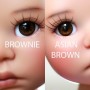 OVAL REAL ASIAN BROWN 14 mm PAPERWEIGHT GLASS EYES FOR DOLL BJD BALL JOINTED DOLL LATI YELLOW PUKIFEE