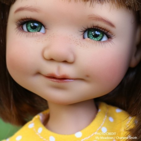 yeux verts 14mm en verre ronds poupée ancienne/moderne/BJD round doll Glass Eyes 