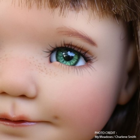 14mm Meadow Green Oval Glass Eyes Reborn Baby Doll Making Supplies 
