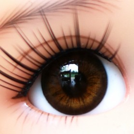 OVAL REAL BROWNIE 14 mm GLASS EYES FOR BJD IPLEHOUSE REBORN BABY DOLL OURS BEARS ...
