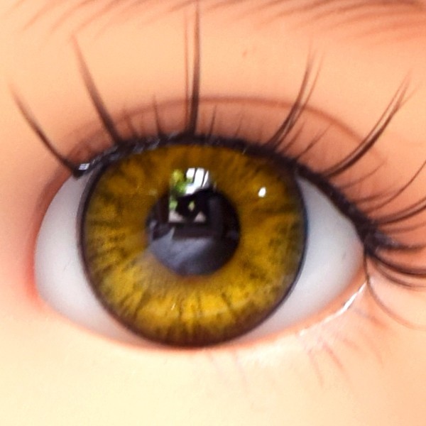 Yeux poupée ancienne Marron 14mm Brown mouth blown eyes for antique doll