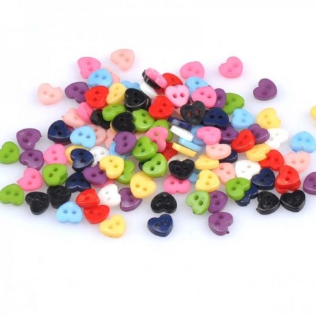 10 TINY HEART JAPANESE BUTTONS 5 MM DOLL SEWING