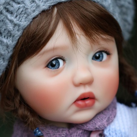 YEUX EN VERRE OVAL BLEU OCEAN 10 mm GLASS EYES POUPÉE BJD STODOLL LATI YELLOW MY