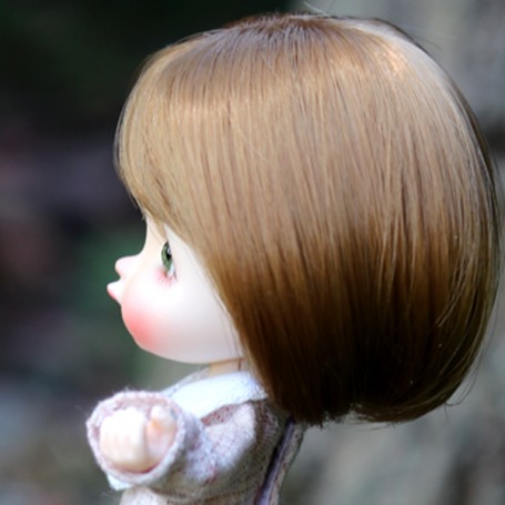 3-4" 9-10cm BJD fabric fur wig flaxen short hair for AE PukiFee lati 1/12 Doll 