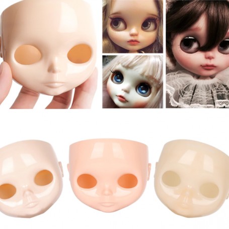 FACE FACEPLATE BLYTHE DOLL NUDE FOR CUSTOM 3 SKIN COLORS  FOR CARVING AND MAKE UP DOLL