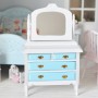 WHITE AND BLUE CHEST OF DRAWERS MINIATURE FOR BJD DOLL STODOLL OB11 AMY DOLL NENDOROID LATI YELLOW DIORAMA DOLLHOUSE