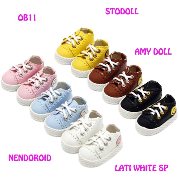 Stylish Mini PU White Shoes for OB11 1/12 BJD Dollfie Doll Party Accessory 