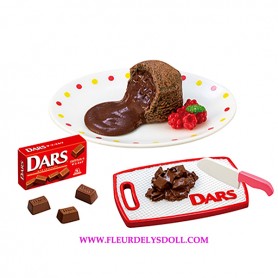 RE-MENT REMENT MINIATURE MORINAGA DARS CHOCOLATE CAKE TRAY KNIFE AND CHOCOLATES BJD DOLLS BLYTHE BARBIE