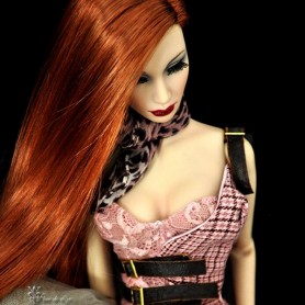DOLL WIG MONIQUE PARIS DOUBLE RED FOR BARBIE FASHION ROYALTY RILEY DOLLS ...