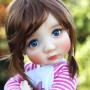 YEUX EN VERRE OVAL REAL BLUE COBALT 10 mm GLASS EYES POUR POUPÉE BJD BALL JOINTED DOLL LATI YELLOW MY MEADOWS ...