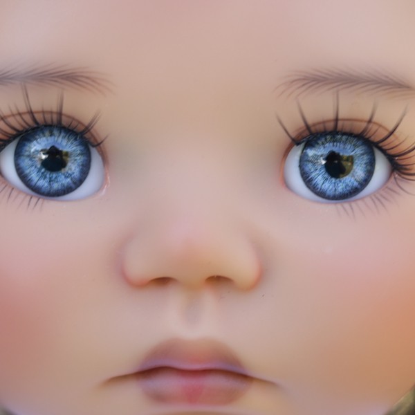 YEUX EN VERRE OVAL REAL BLEU UTRAMARINE 12 mm GLASS EYES POUPÉE BJD