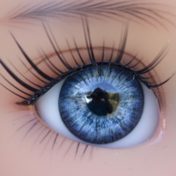 Yeux poupée ancienne bleu azur 13mm azur Blue mouth blown